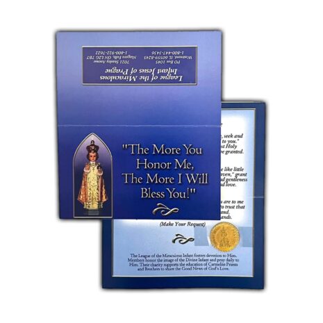 Infant Jesus of Prague Prayer Card with Medal