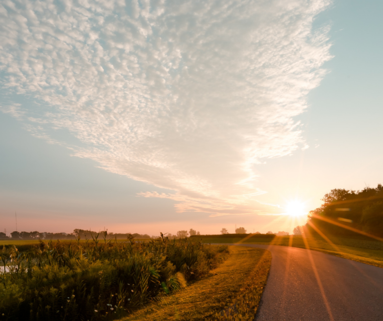 road and sunset