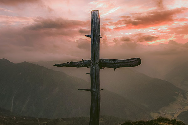 cross in sunset