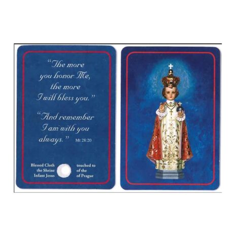 Infant of Prague relic prayer card #086