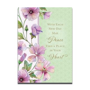218 Birthday Wishes front of card with purple flowers